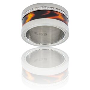 Coffret Bague Femme Acier Ambre