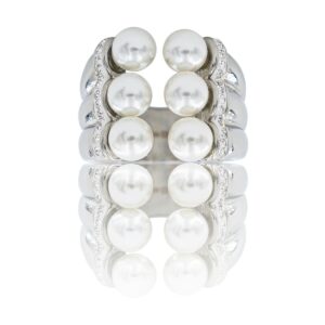 Coffret Bague Femme Acier Perle