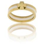 Coffret Bague Femme Céramique Acier Trêfle