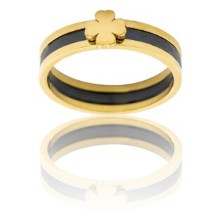 Coffret Bague Femme Céramique Acier Trêfle