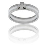 Coffret Bague Femme Céramique Acier Trêfle