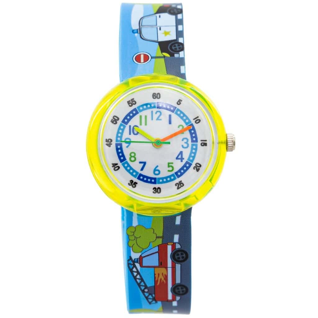 Montre Enfant Silicone Bleu Voiture CHTIME