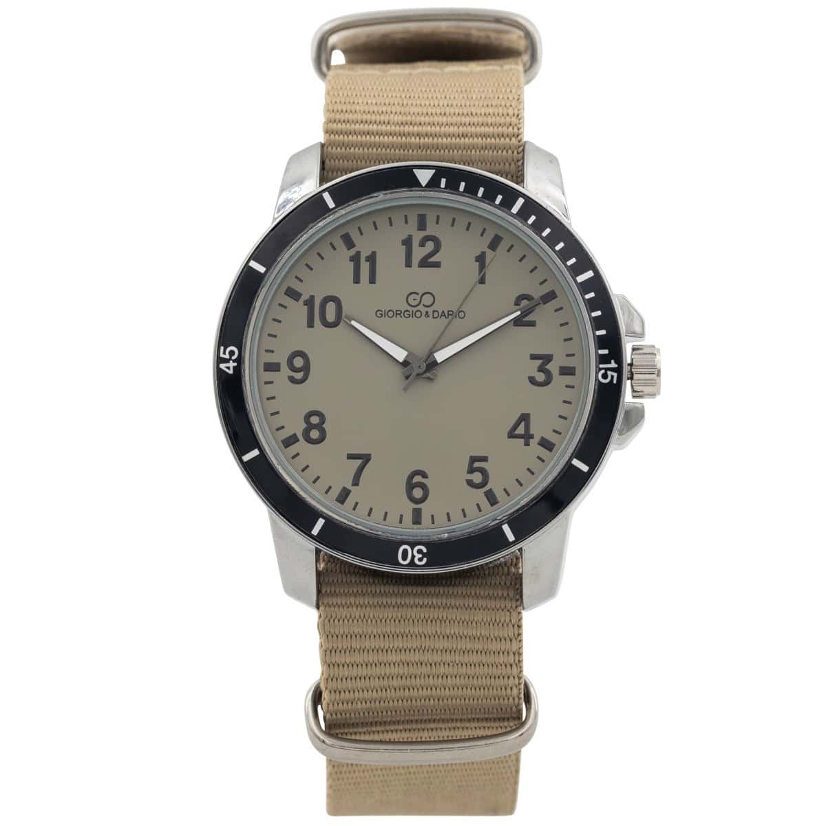 Jolie Montre Homme Tissu Beige GIORGIO