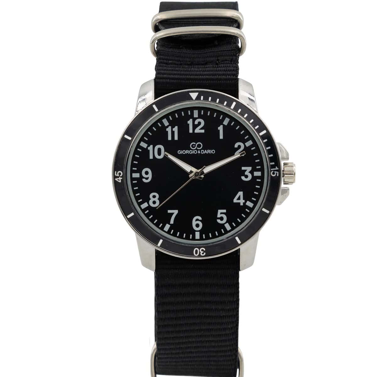 Montre Homme Bracelet Tissu Noir GIORGIO