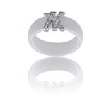Jolie Coffret Bague Femme Céramique Ornée Zirconium