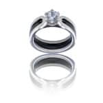 Coffret Bague Femme Trois en Une en Céramique Ornée Zirconium