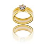 Coffret Bague Femme Originale Trois en Une Céramique Ornée Zirconium