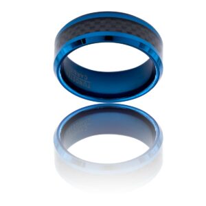 Coffret Bague Anneau Homme en Tungstène et Carbone