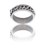 Bague Anneau Homme en Acier