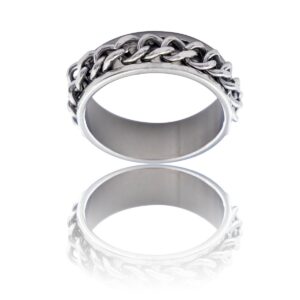 Bague Anneau Homme en Acier