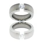 Bague Femme en Titane Ornée Zirconium PLICATA