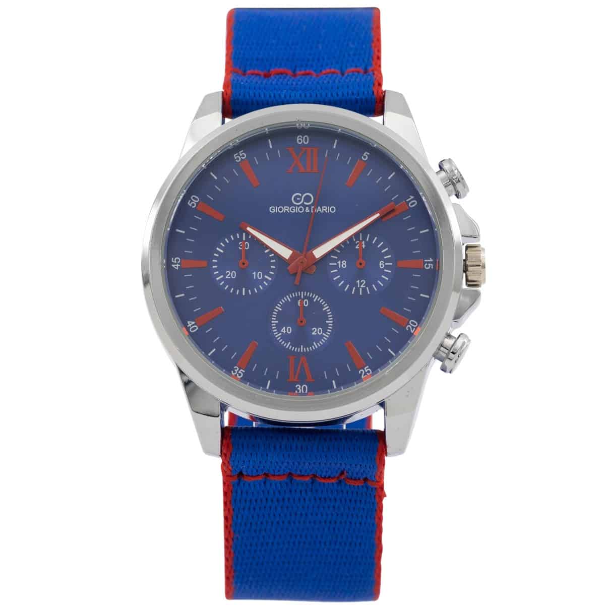 Belle Montre Homme Tissu Bleu GIORGIO