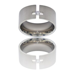 Bague Anneau Homme Acier avec Zirconium RHUS