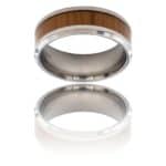 Bague Anneau pour Homme en Acier Argenté Bois