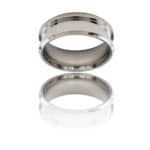 Bague Anneau Homme Acier Couleur Argenté