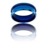 Bague Anneau Fashion d'Homme Acier Bleu