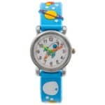 Montre d'Enfant Unisexe Silicone Planète Couleur Bleu