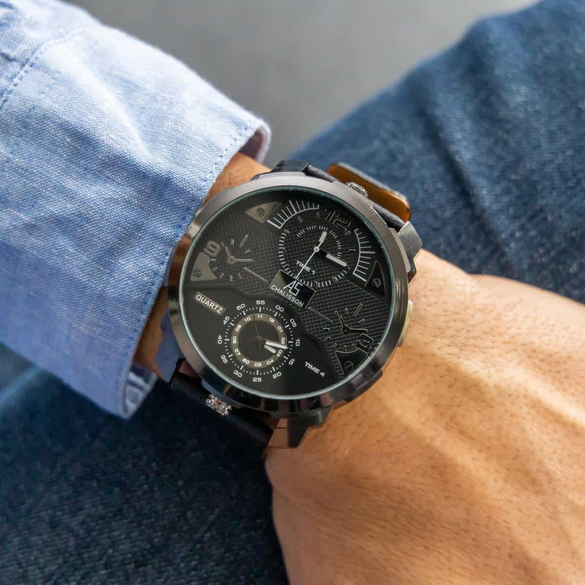 Coffret Montre XL Homme Fashion Noir CHTIME