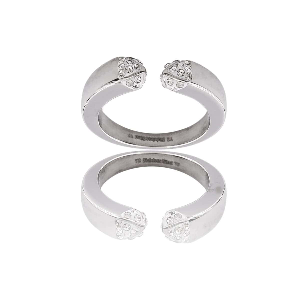 Superbe Bague Femme Acier Ornée Zirconium