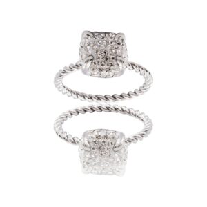 Sublime Bague Femme Acier Ornée Zirconium