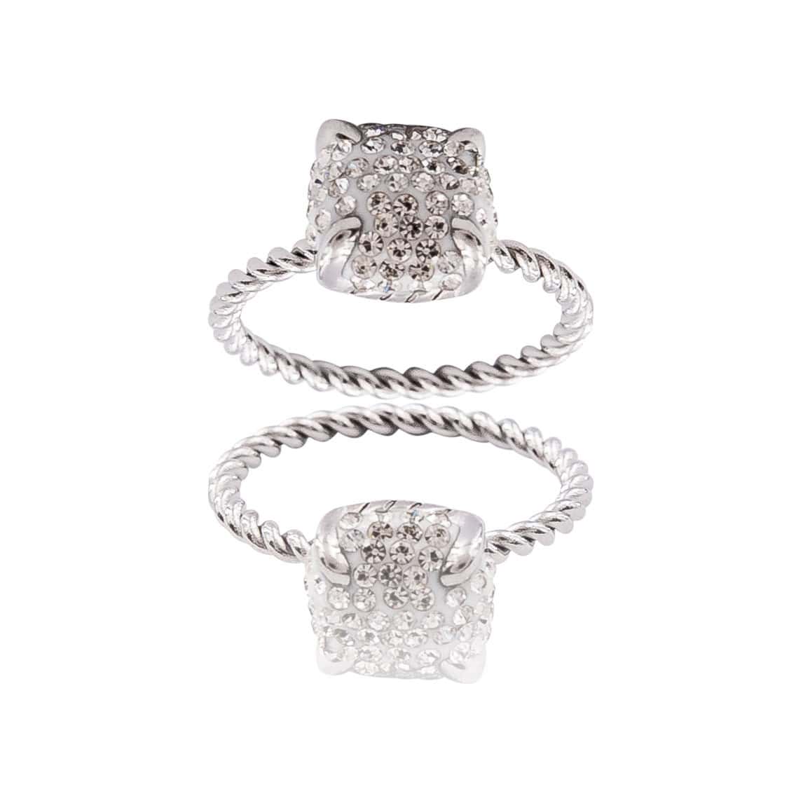 Sublime Bague Femme Acier Ornée Zirconium