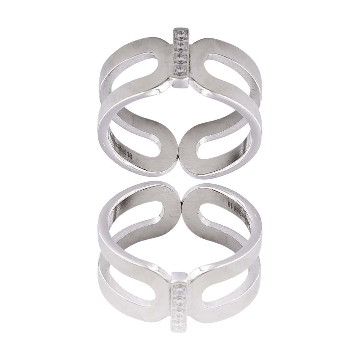 Bague Femme en Acier Ornée avec Zirconium