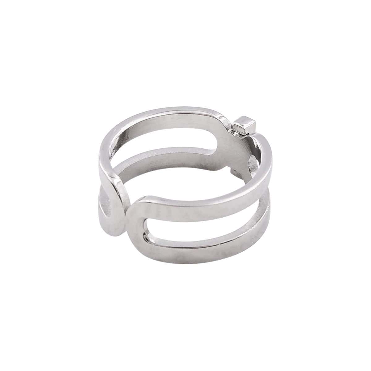 Bague Femme en Acier Ornée avec Zirconium