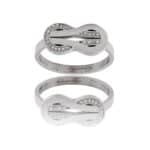 Bague Tendance Femme Acier Ornée Zirconium