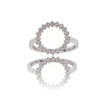 Splendide Bague Femme Acier Ornée Zirconium