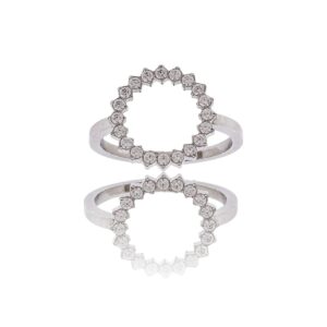 Splendide Bague Femme Acier Ornée Zirconium