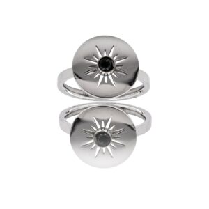 Jolie Bague Femme Acier Argentée