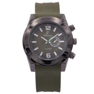 Montre Homme Petit Prix Silicone Vert CHTIME