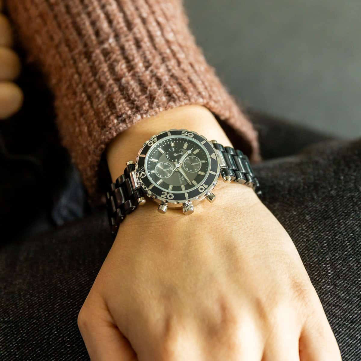 Montre Femme en Plastique Noir CHTIME