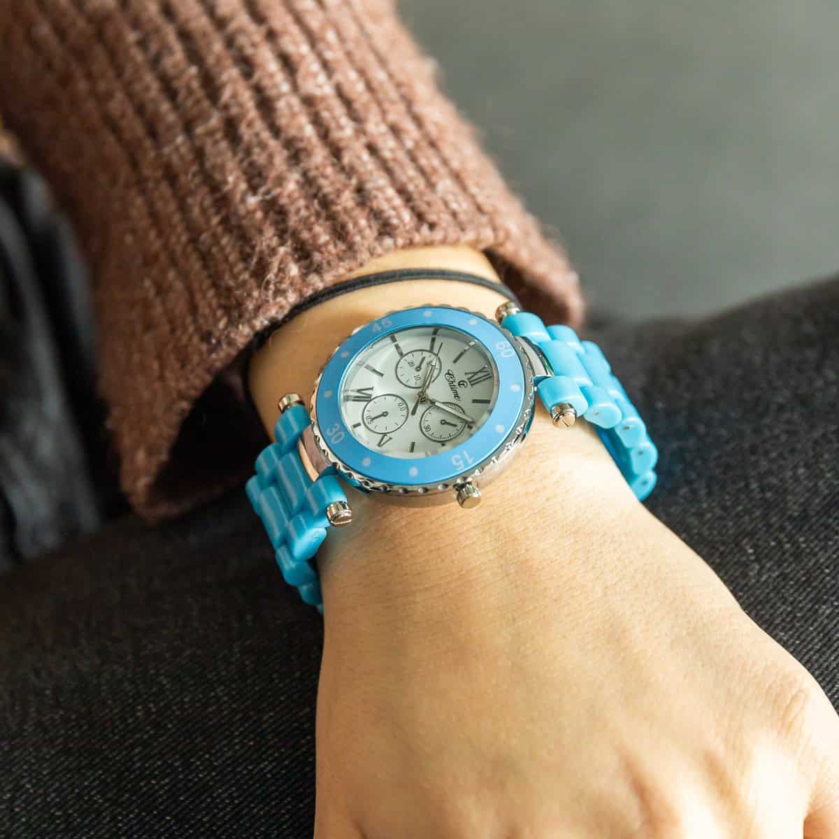 Montre pour Femme Plastique Bracelet Bleu CHTIME
