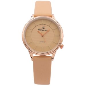 Très Jolie Montre Femme Beige Rose CHTIME
