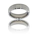 Bague Anneau Homme en Acier Argenté