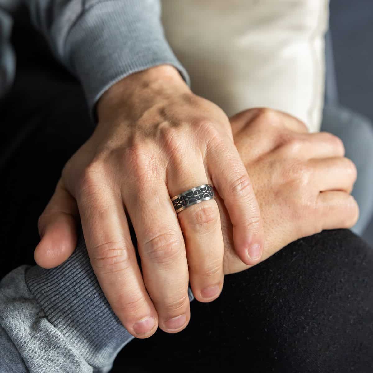 Votre Bague Anneau Homme Acier Argenté