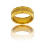 Très Belle Bague Anneau Homme Acier Doré