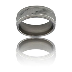 Jolie Bague Anneau d'Homme Acier Argenté