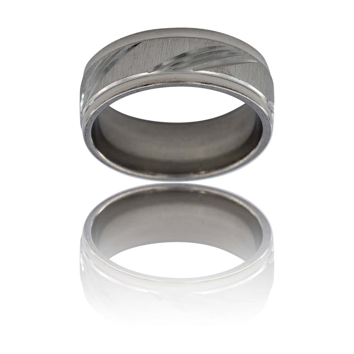 Jolie Bague Anneau d'Homme Acier Argenté