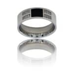 Bague Anneau pour Homme Acier Argenté