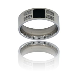 Bague Anneau pour Homme Acier Argenté