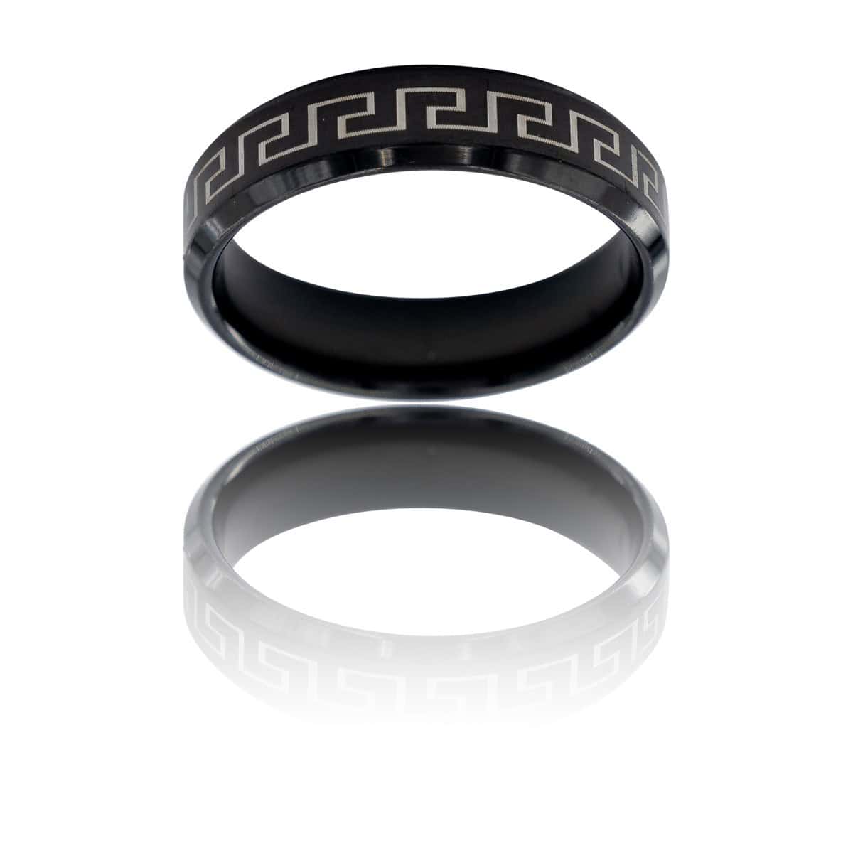 Magnifique Bague Anneau Homme Acier Noir