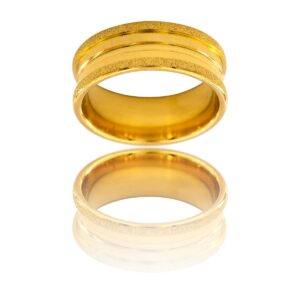 Bague Anneau Fashion Homme en Acier Doré