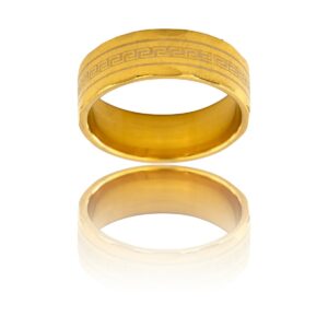 Bague Anneau pour Homme Acier Doré