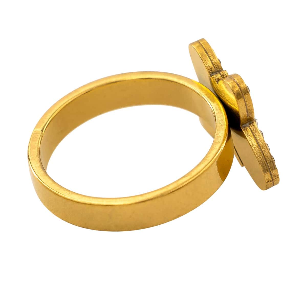 Bague Femme avec Papillon Acier Doré Ornée Zirconium