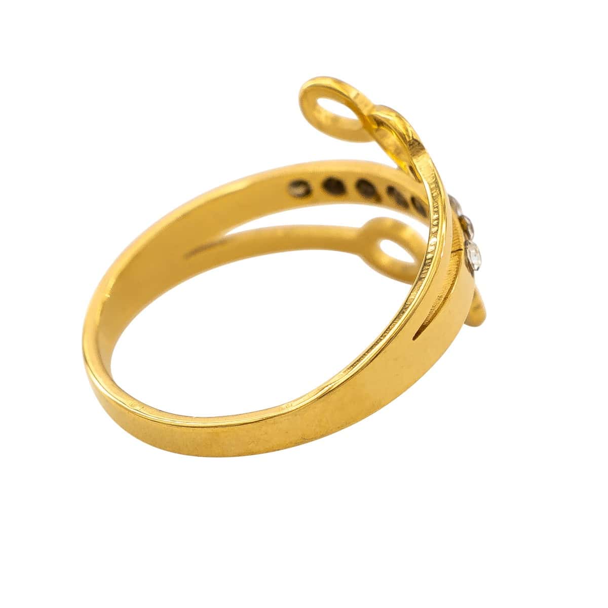 Sublime Bague Femme Acier Doré Ornée Zirconium