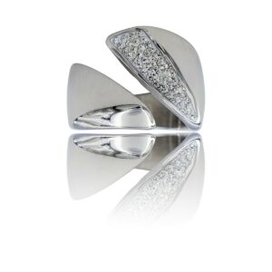 Bague Femme en Acier Ornée de Zirconium