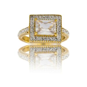 Votre Bague pour Femme en Acier Doré Ornée Zirconium