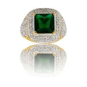 Bague Femme en Acier Doré Ornée de Zirconium